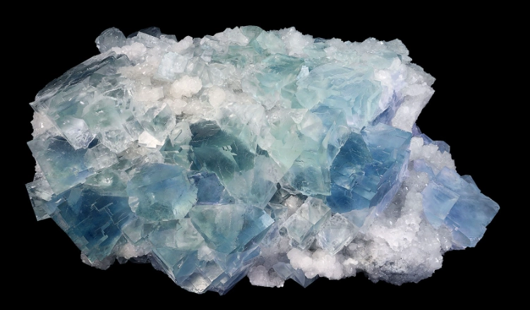 real blue fluorite crystal