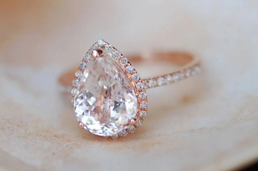 white sapphire engagement ring